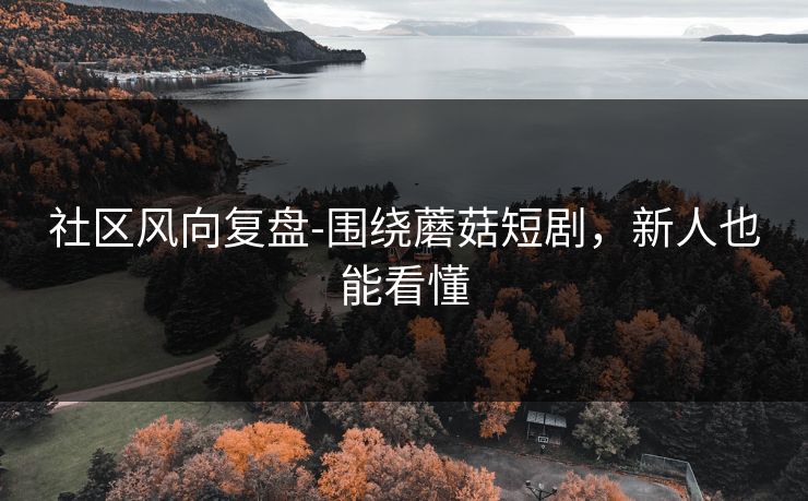 社区风向复盘-围绕蘑菇短剧，新人也能看懂