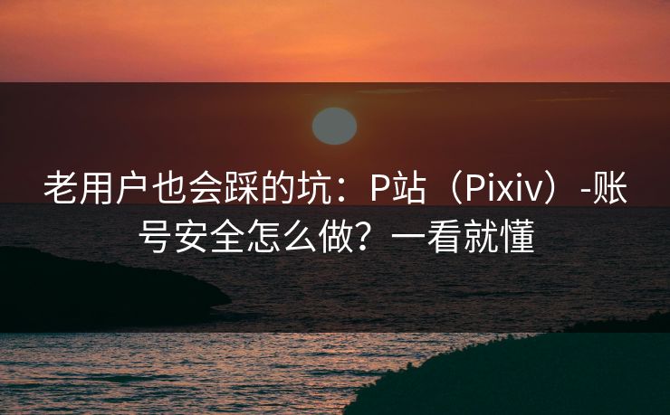 老用户也会踩的坑：P站（Pixiv）-账号安全怎么做？一看就懂