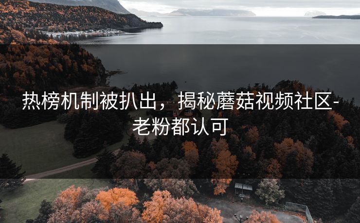 热榜机制被扒出，揭秘蘑菇视频社区-老粉都认可