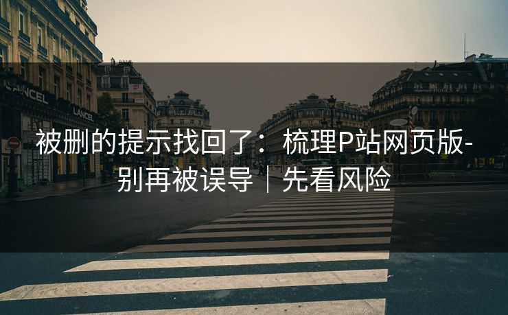 被删的提示找回了:梳理P站网页版-别再被误导|先看风险 被删的提示找回了:梳理P站网页版-别再被误导|先看风险