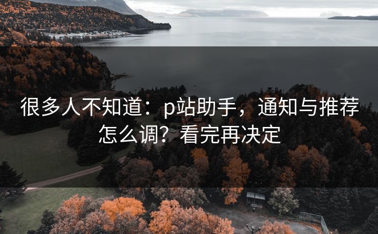 很多人不知道:p站助手,通知与推荐怎么调?看完再决定 很多人不知道:p站助手,通知与推荐怎么调?看完再决定