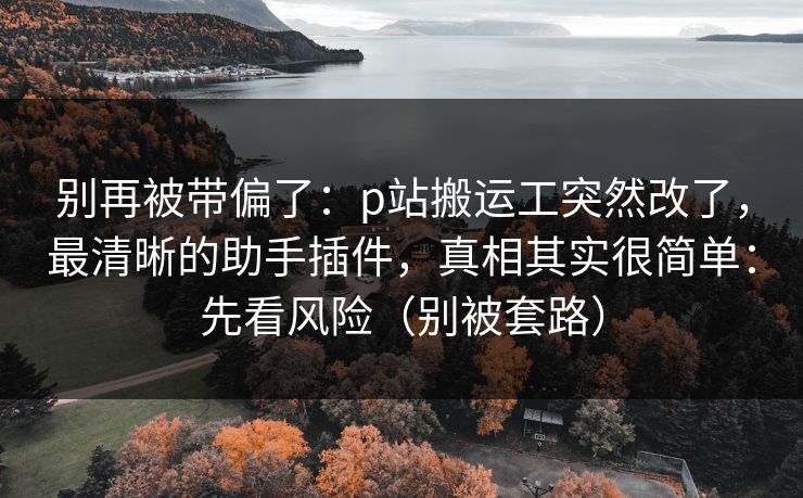 别再被带偏了:p站搬运工突然改了,最清晰的助手插件,真相其实很简单:先看风险(别被套路) 别再被带偏了:p站搬运工突然改了,最清晰的助手插件,真相其实很简单:先看风险(别被套路)