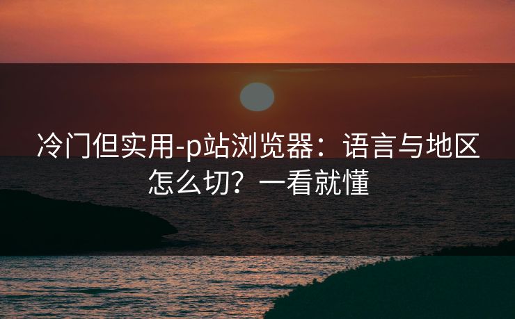 冷门但实用-p站浏览器：语言与地区怎么切？一看就懂